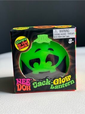 Needoh Jack Glow Lantern Pumpkin Halloween Squishy Fidget Glow in the Dark NEW
